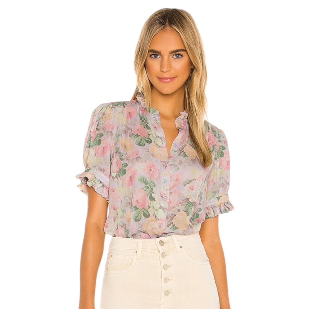 REVOLVE Selkie The Bistro Blouse in Cabbage Patch